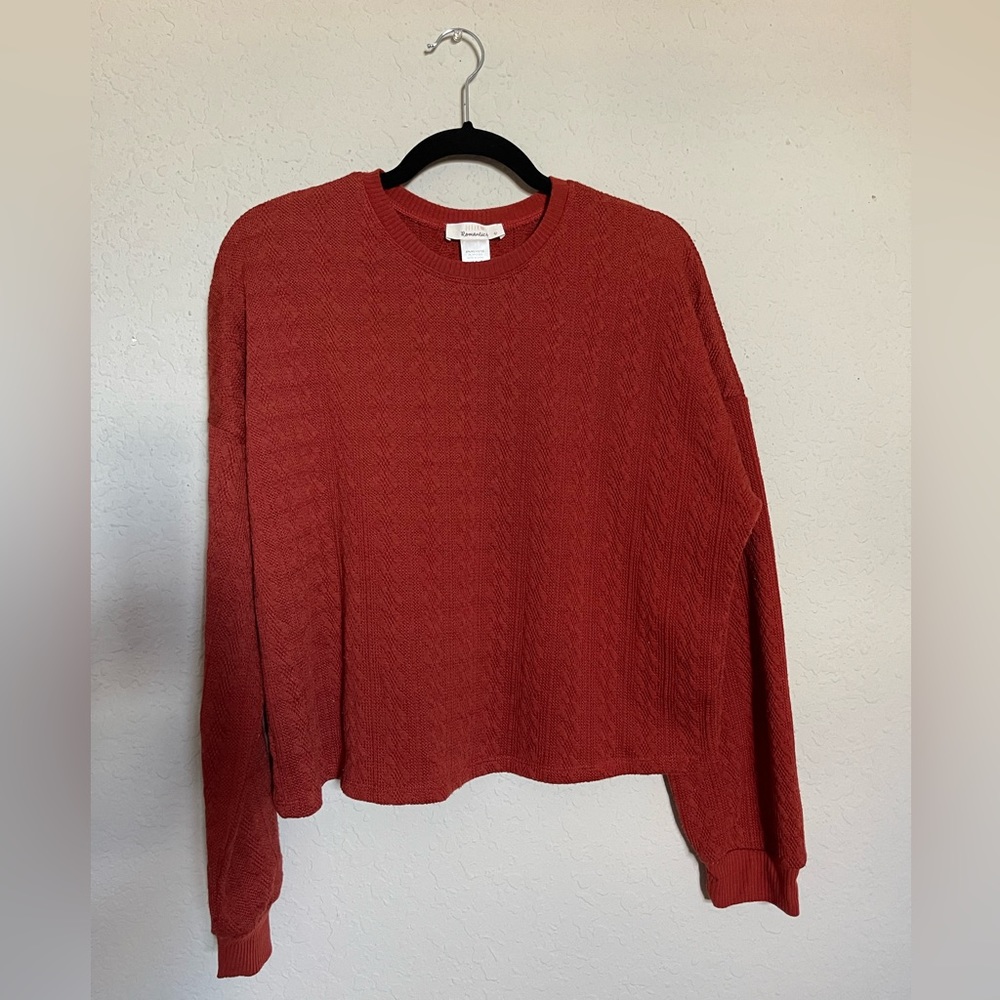 Burnt Orange Cropped Sweater